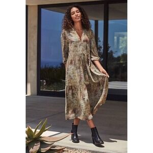 johnny was solia paneled midi dress Johnny Was Jade Black Plaid Solia Paneled Mesh Midi Dress Boho Chic  L32924-6